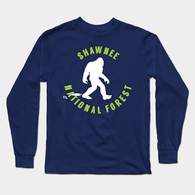 Shawnee National Forest Squatch Long Sleeve T-Shirt by The Convergence Enigma